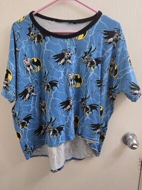 Handmade Women's Large Batman Short-Sleeve Shirt SMALL HOLE